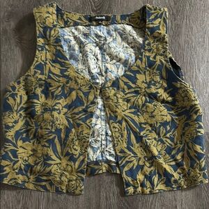 Floral Blue and Yellow Women's Top